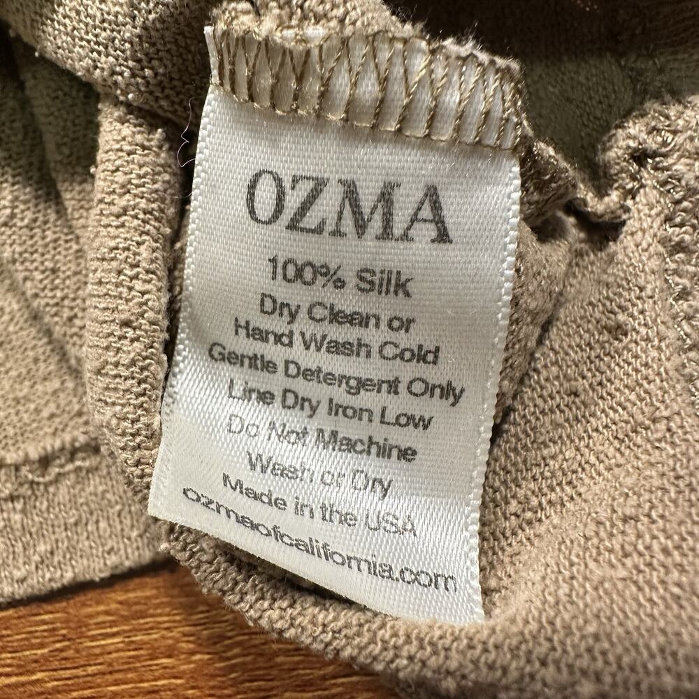 Ozma Of California Crop Cardigan Womens S Brown 100% Raw Silk Lightweight Luxury - Picture 10 of 11